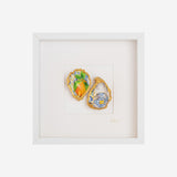 Amalfi - Tangerine 27x27cm - Ingelijste oesters- plexiglas schilderij - kunst