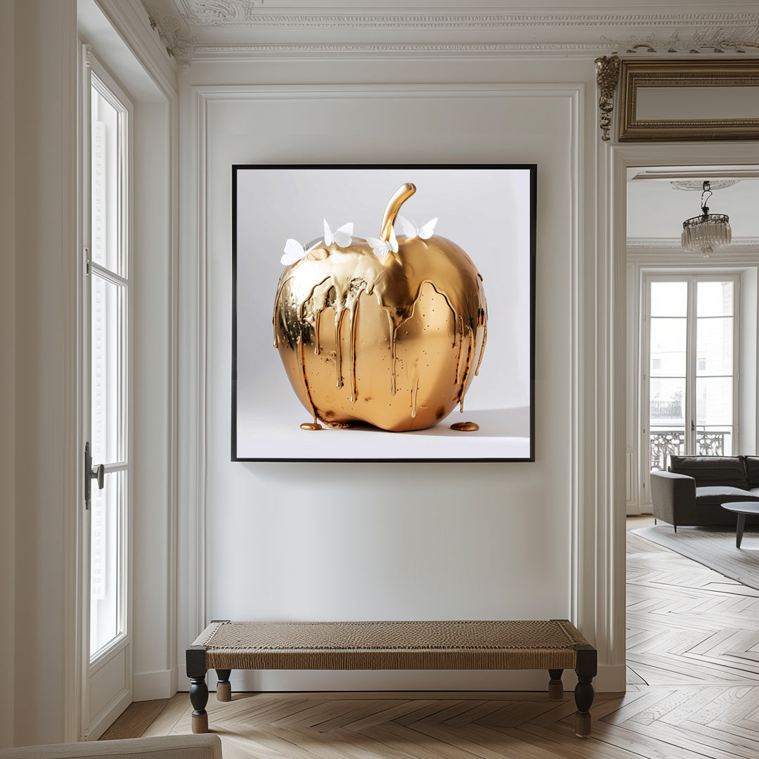 Apple Gold- plexiglas schilderij - kunst