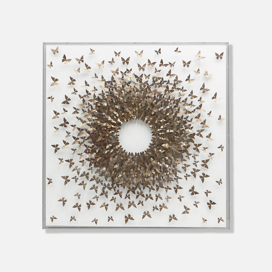 Bronze Butterflies - 3d art- plexiglas schilderij - kunst