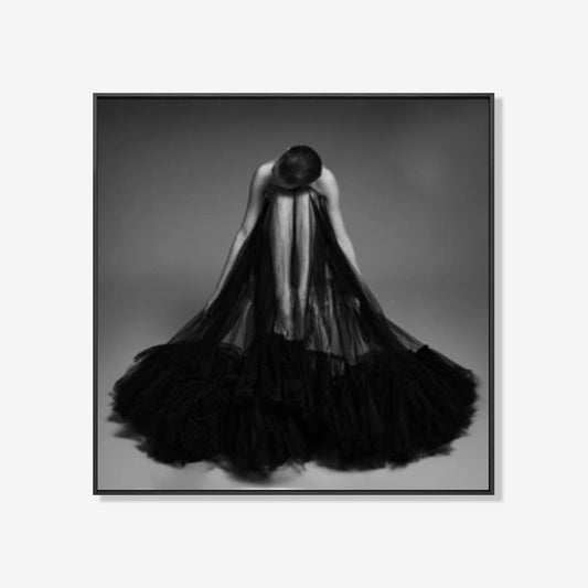 Ball Gown - Zwart wit schilderij- plexiglas schilderij - kunst