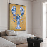 Lobster Royal Blue zonder bandjes- plexiglas schilderij - kunst