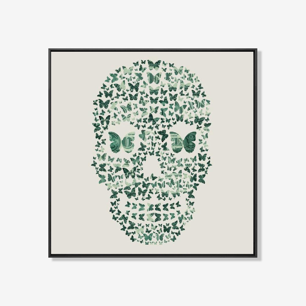 Dollar Skull Light- plexiglas schilderij - kunst
