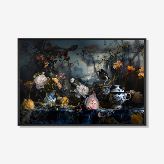 Flourishing Flock - Bloemen schilderij- plexiglas schilderij - kunst