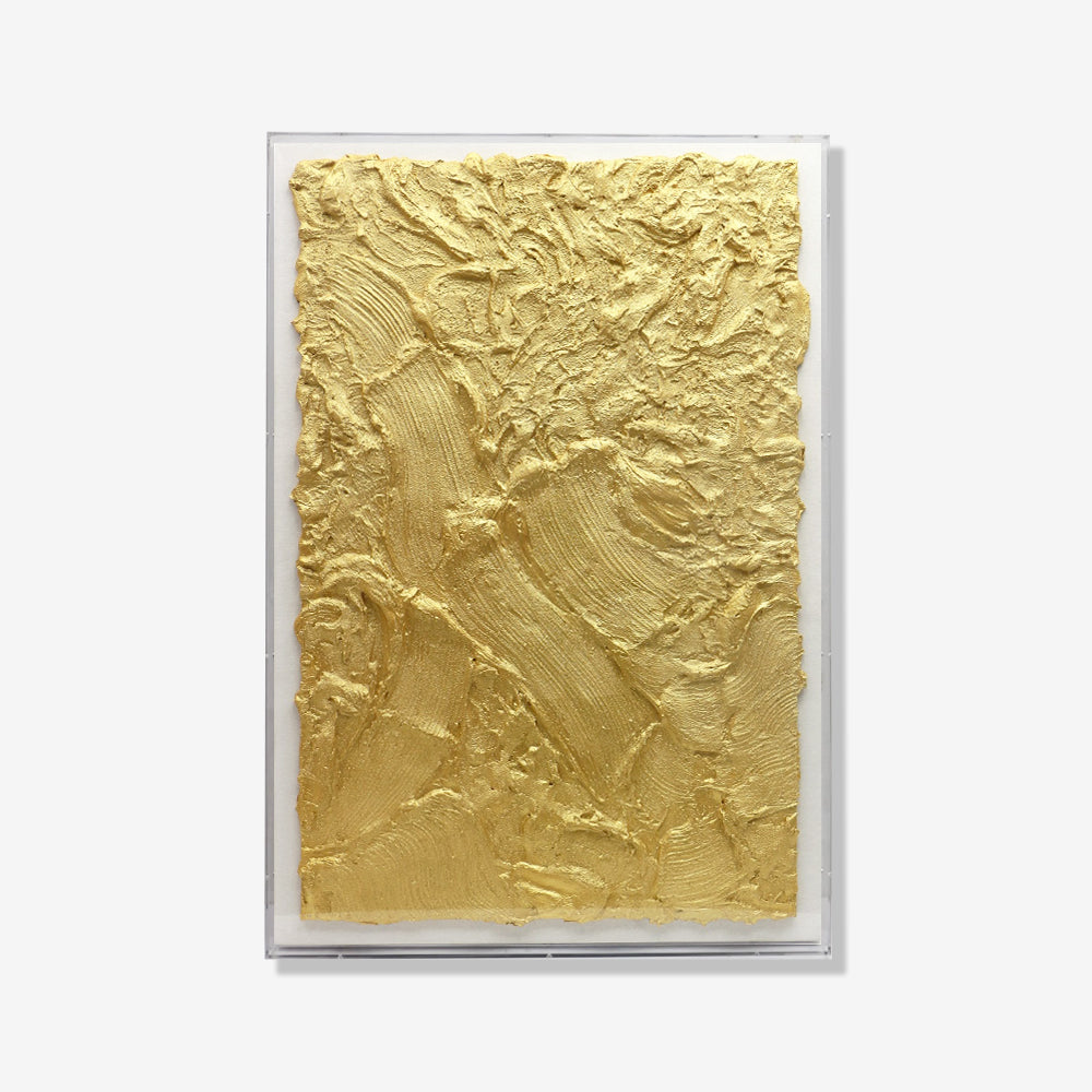 Golden waves - 3d art- plexiglas schilderij - kunst