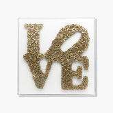 LOVE Golden - 3d art- plexiglas schilderij - kunst