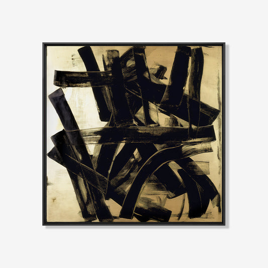 Golden Stripes - Abstract schilderij- plexiglas schilderij - kunst