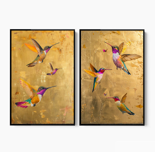 Golden Symphony - 2 luik- plexiglas schilderij - kunst