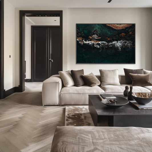 Golden rocks- plexiglas schilderij - kunst