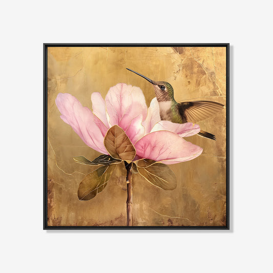 Hummingbird on flower- plexiglas schilderij - kunst