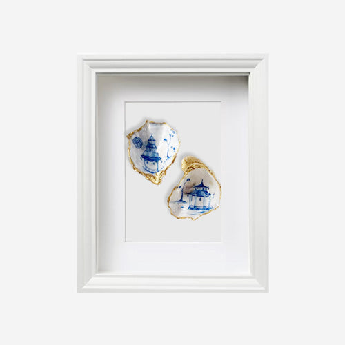 Japan Klassiek 23x28cm - Ingelijste oesters- plexiglas schilderij - kunst
