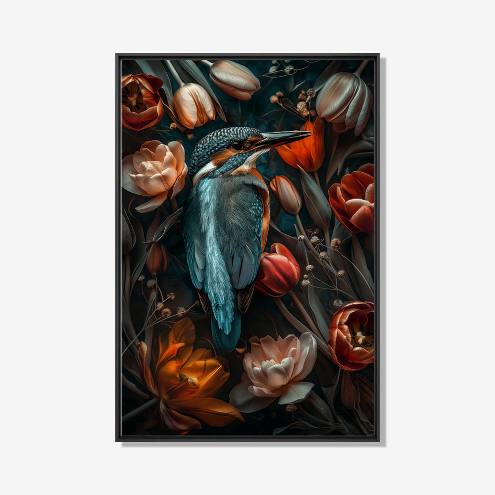 Kingfisher - Bloemen schilderij- plexiglas schilderij - kunst