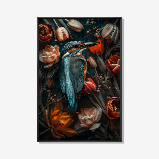 Kingfisher - Bloemen schilderij- plexiglas schilderij - kunst