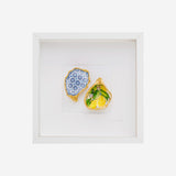 Amalfi - Lemon 27x27cm - Ingelijste oesters- plexiglas schilderij - kunst