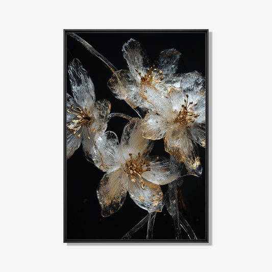 Midnight Flowers - Bloemen schilderij- plexiglas schilderij - kunst