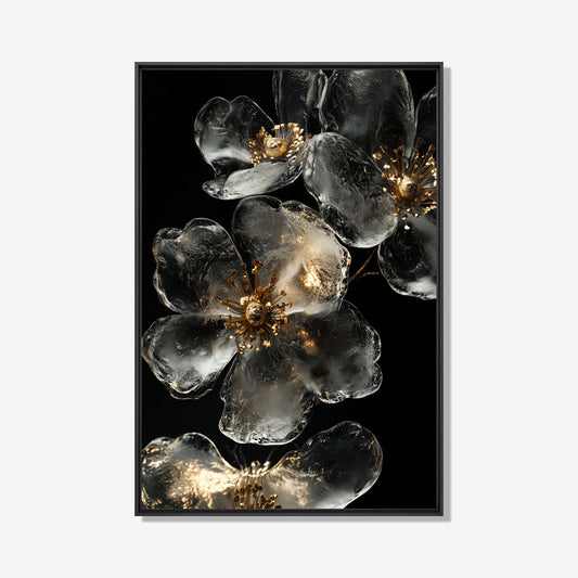 Midnight Garden - Bloemen schilderij- plexiglas schilderij - kunst