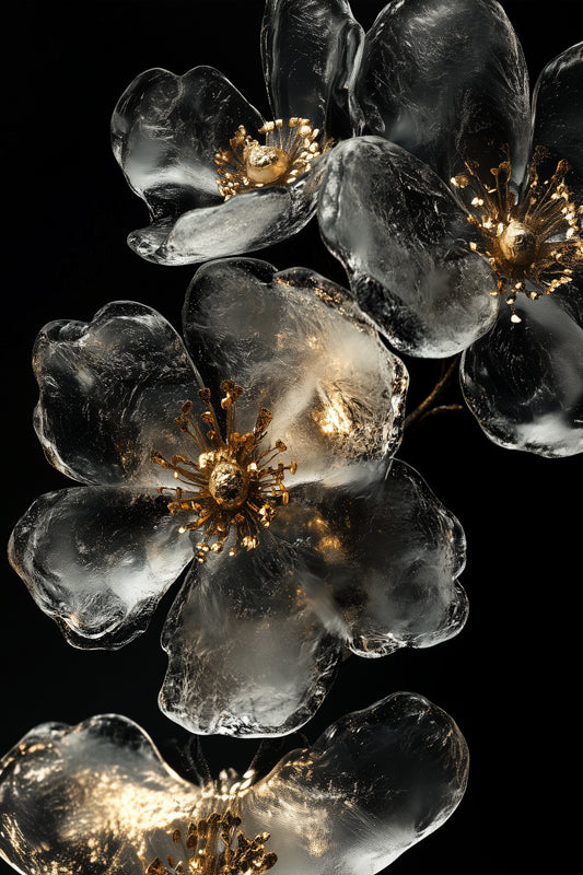 Midnight Garden - Bloemen schilderij- plexiglas schilderij - kunst