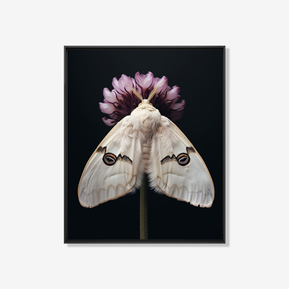 Moth Purple Chive - Bloemen schilderij- plexiglas schilderij - kunst