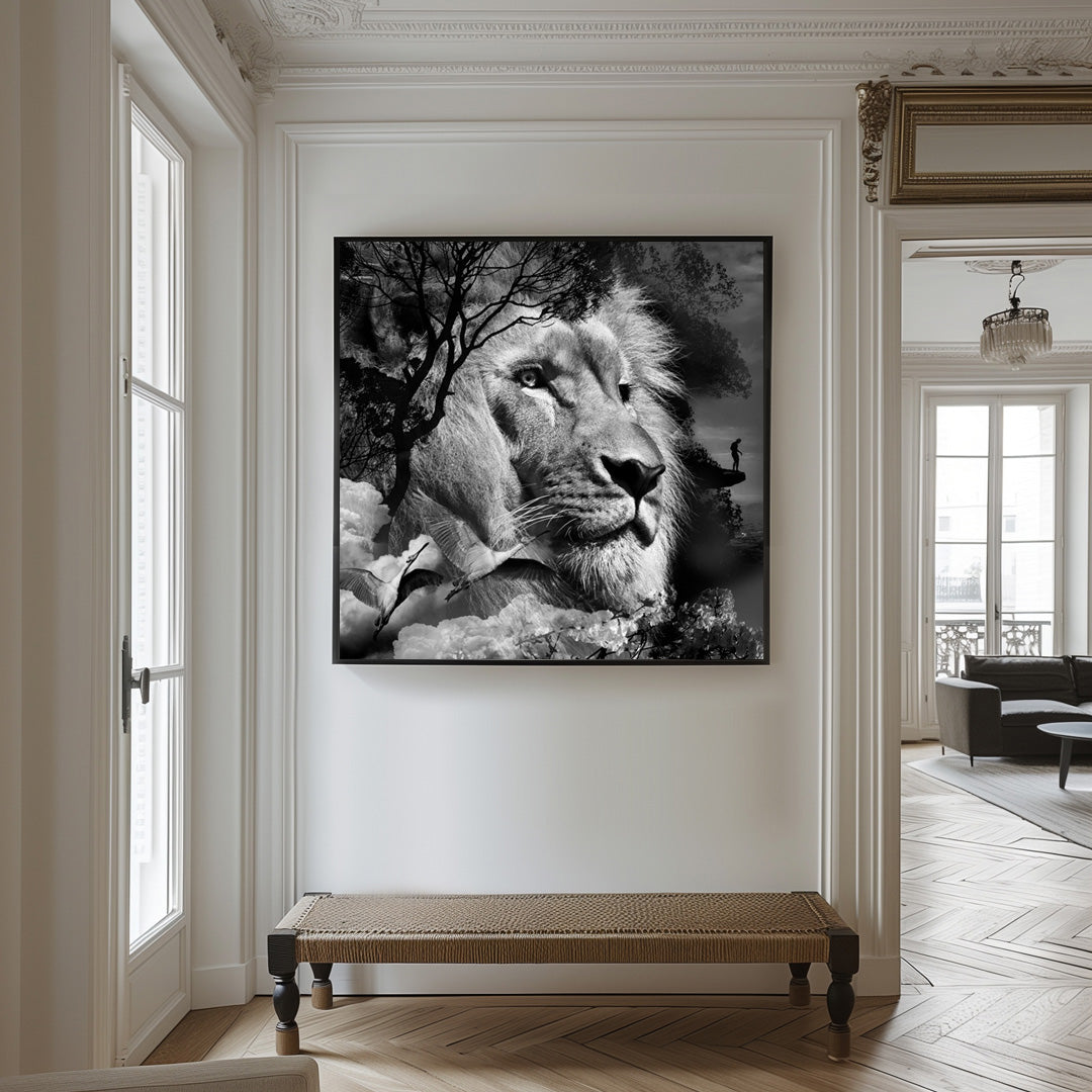 Mystic Wilderness - Zwart wit schilderij - Bloemen schilderij- plexiglas schilderij - kunst