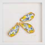 3x Lemon 27x27cm - Ingelijste oesters- plexiglas schilderij - kunst