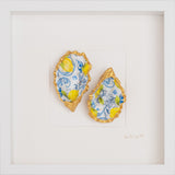 Lemon Lemon 27x27cm - Ingelijste oesters- plexiglas schilderij - kunst