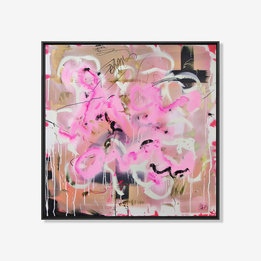 Roze wolk - Abstract schilderij- plexiglas schilderij - kunst