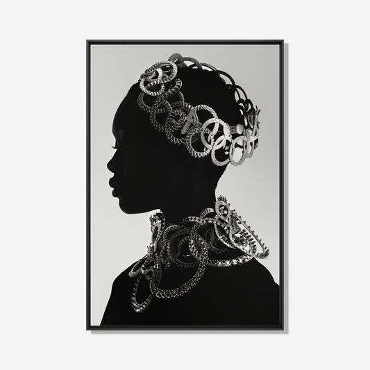 Silver Queen - Zwart wit schilderij- plexiglas schilderij - kunst