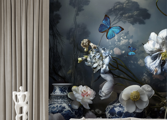 Aerial Blossoms - Naadloos behang - Bloemen schilderij- plexiglas schilderij - kunst
