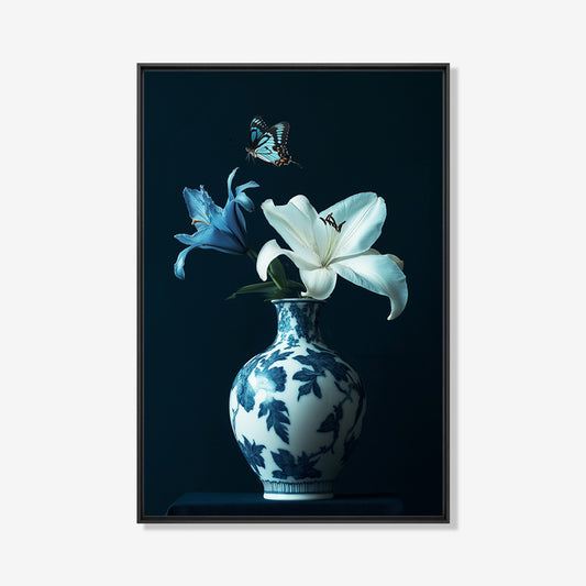 Vaas met witte lelie - Bloemen schilderij- plexiglas schilderij - kunst