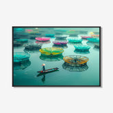 Vietnamese vissers- plexiglas schilderij - kunst