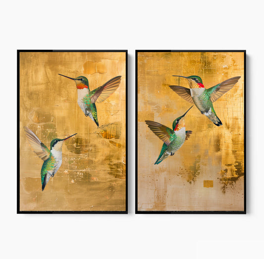 Gold Flutter - 2 luik- plexiglas schilderij - kunst