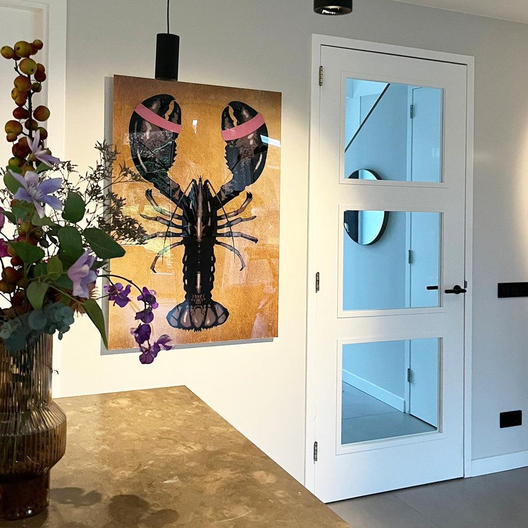 Lobster Royal Pink- plexiglas schilderij - kunst