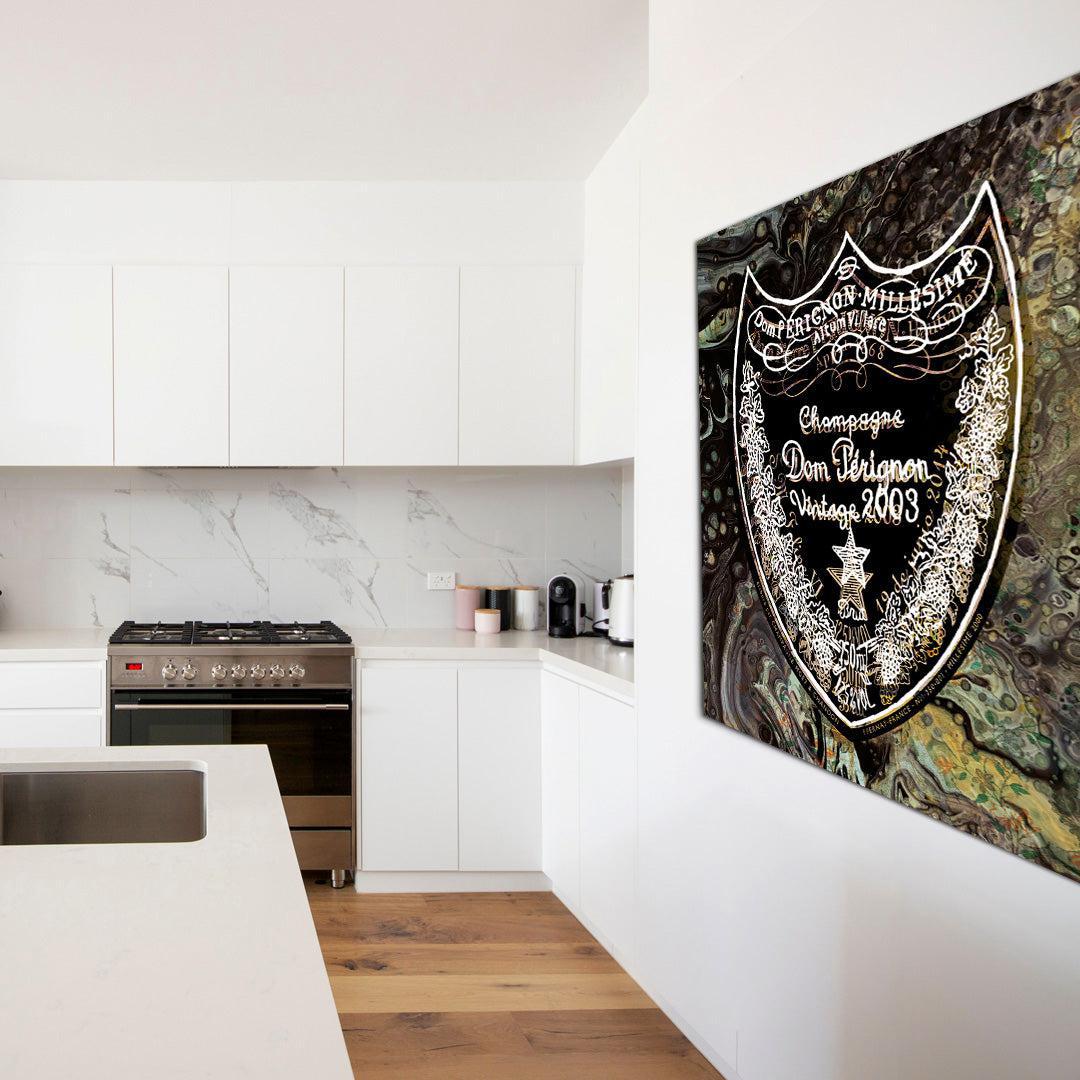 Dom Perignon Dark - Plexiglas Schilderij- plexiglas schilderij - kunst