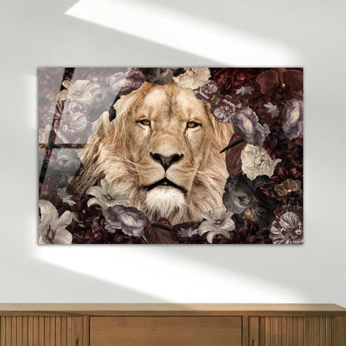 Afdeling Snel zonde Fower lion - Plexiglas schilderij leeuw – KunstKartel
