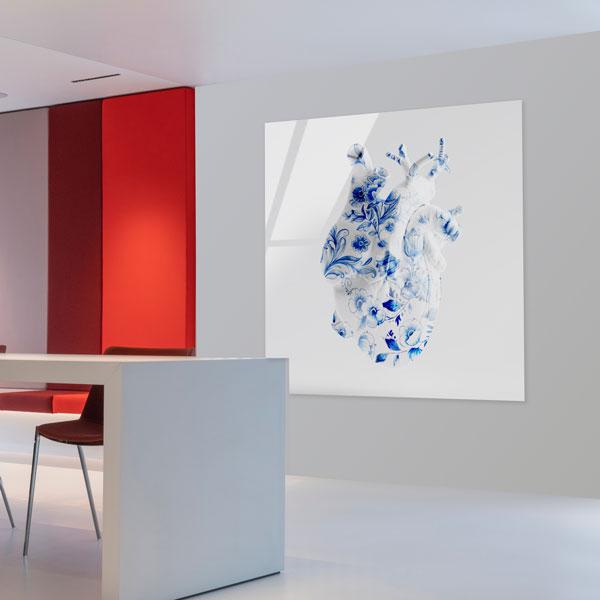 Hearts Bleed Blue- plexiglas schilderij - kunst