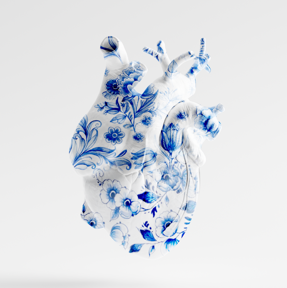 Hearts Bleed Blue- plexiglas schilderij - kunst