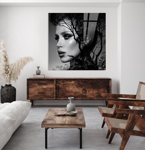 Mystic - Zwart wit schilderij- plexiglas schilderij - kunst