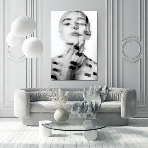 Polkadot - Zwart wit schilderij- plexiglas schilderij - kunst