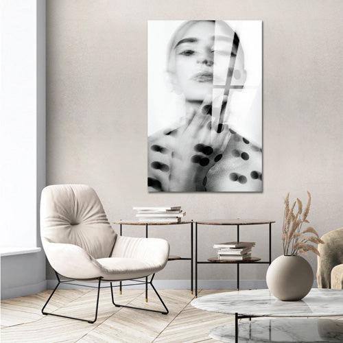 Polkadot - Zwart wit schilderij- plexiglas schilderij - kunst