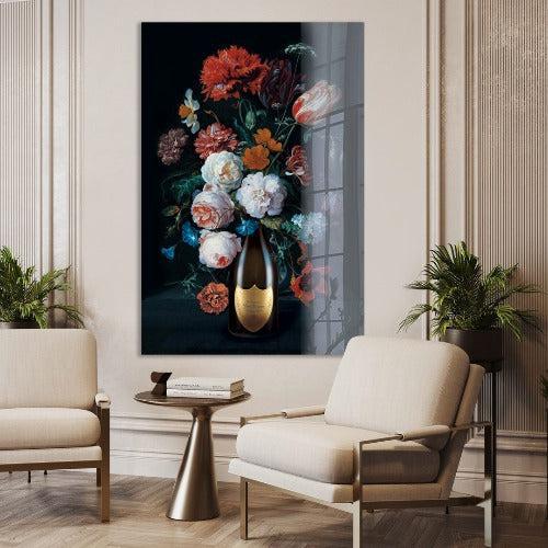 Sip Of Luxury - Bloemen schilderij- plexiglas schilderij - kunst