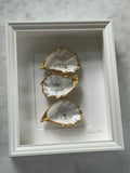 TRIPLE GEPERSONALISEERD MET TEKST 23X28cm - Ingelijste oesters- plexiglas schilderij - kunst