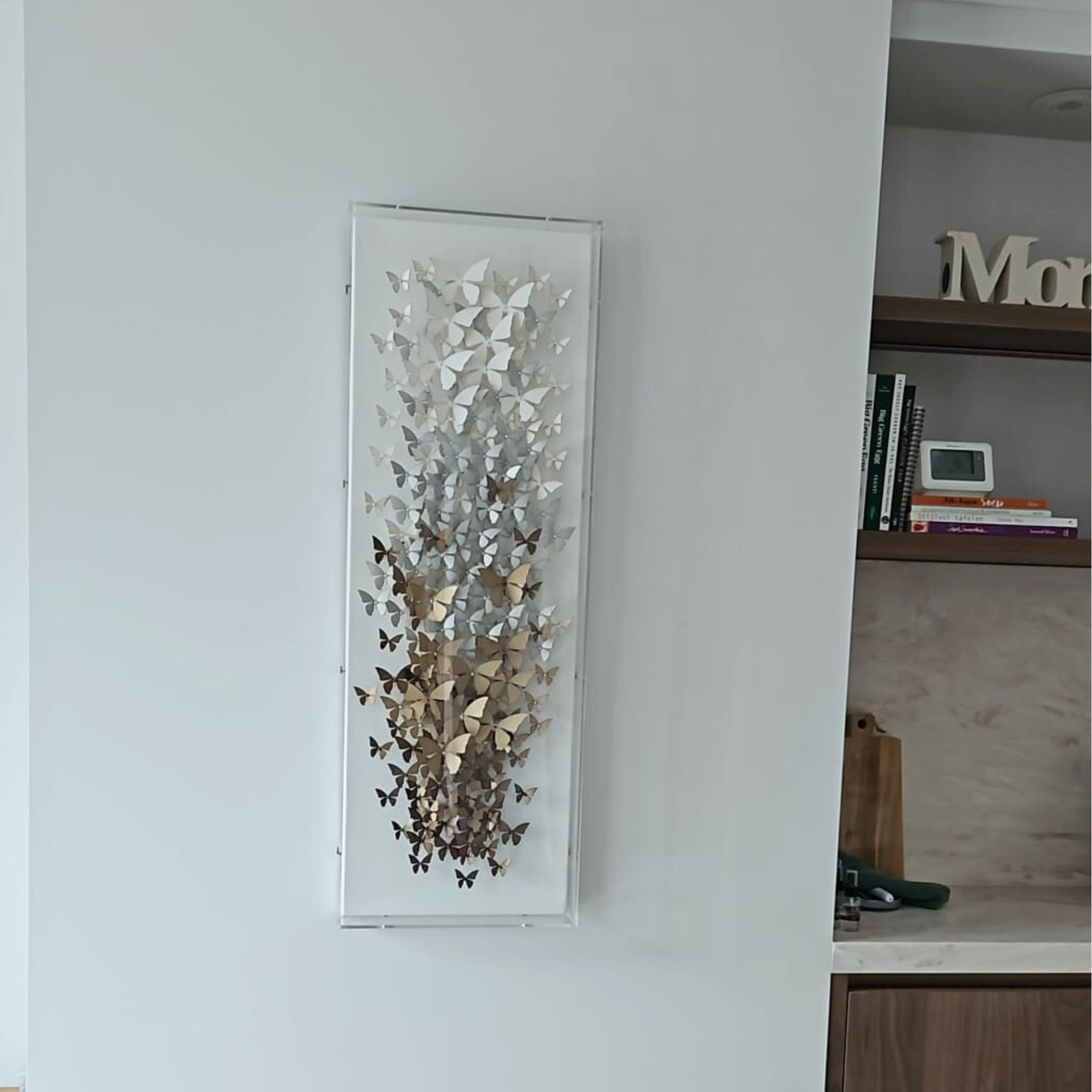 Butterfly Cascade - 3d art- plexiglas schilderij - kunst