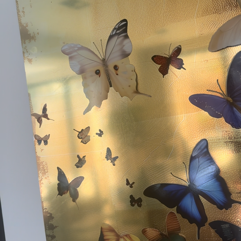 Golden Flutter – Limited Edition Art Piece- plexiglas schilderij - kunst