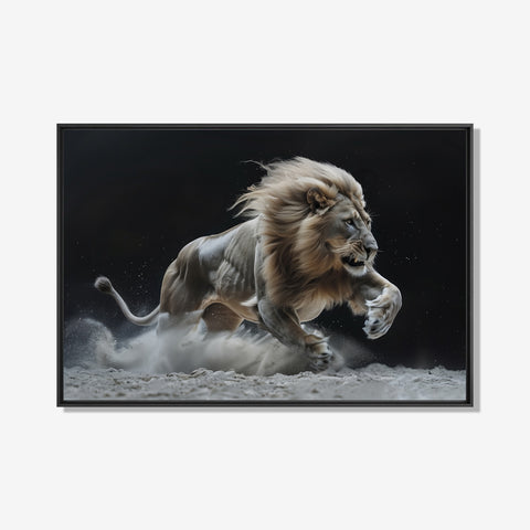 Aanvallende leeuw - leeuwen schilderij- plexiglas schilderij - kunst