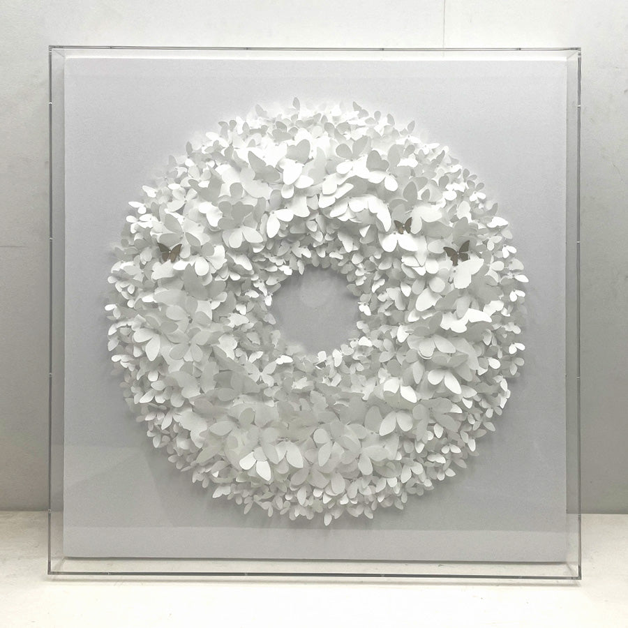 Circle of White - 3d art- plexiglas schilderij - kunst