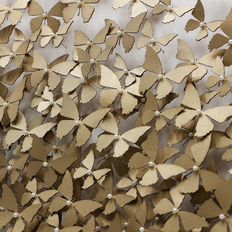 Golden Butterflies - 3d art- plexiglas schilderij - kunst