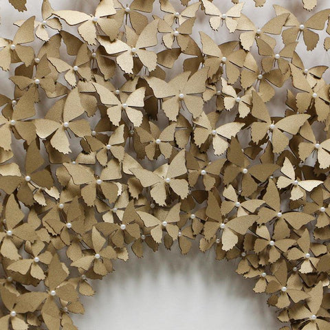 Golden Butterflies - 3d art- plexiglas schilderij - kunst