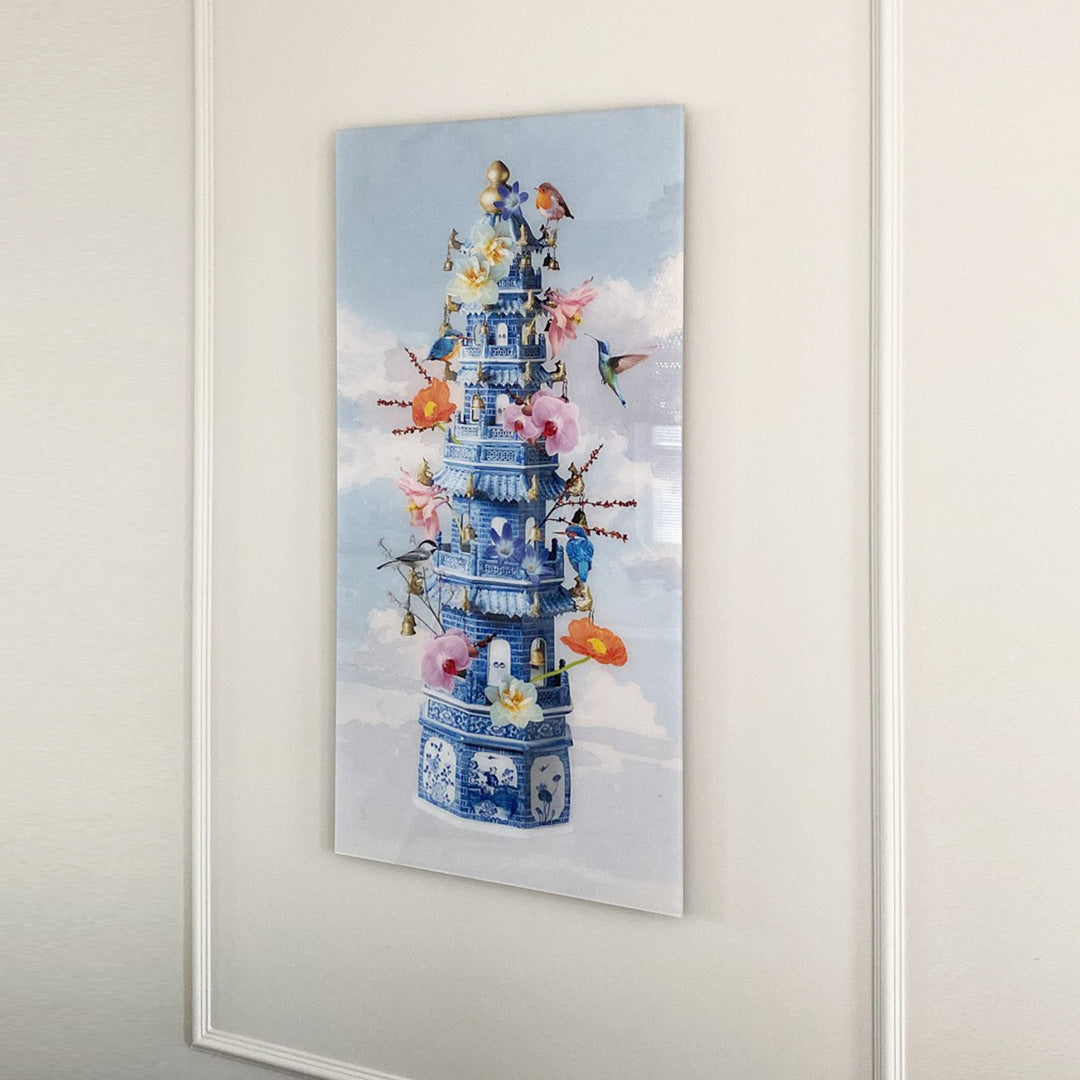 Bird Tower - Bloemen schilderij- plexiglas schilderij - kunst