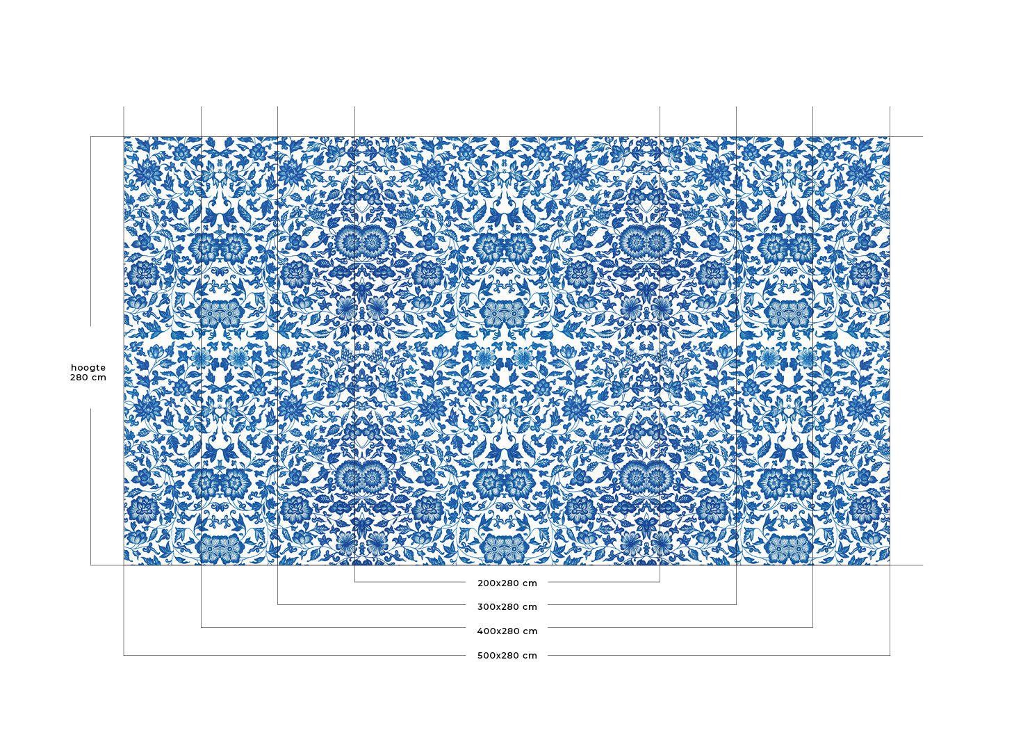 Blue Ornaments - Naadloos behang- plexiglas schilderij - kunst