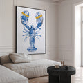 Lobster Delftsblauw schilderij - op Canvas