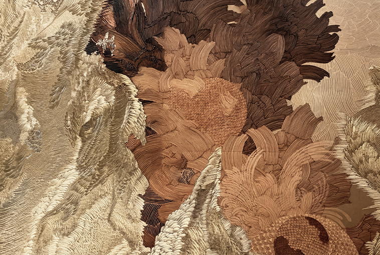 Copper Petals - Abstract schilderij